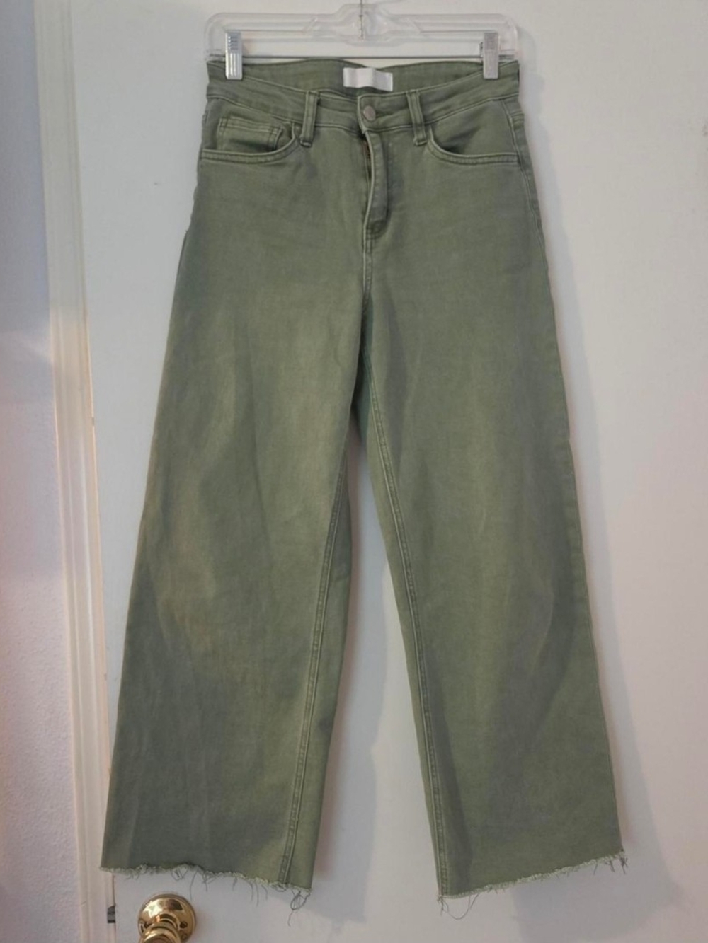 VERVET BY FLYING MONKEY Wide Leg High-Rise Jeans in Olive